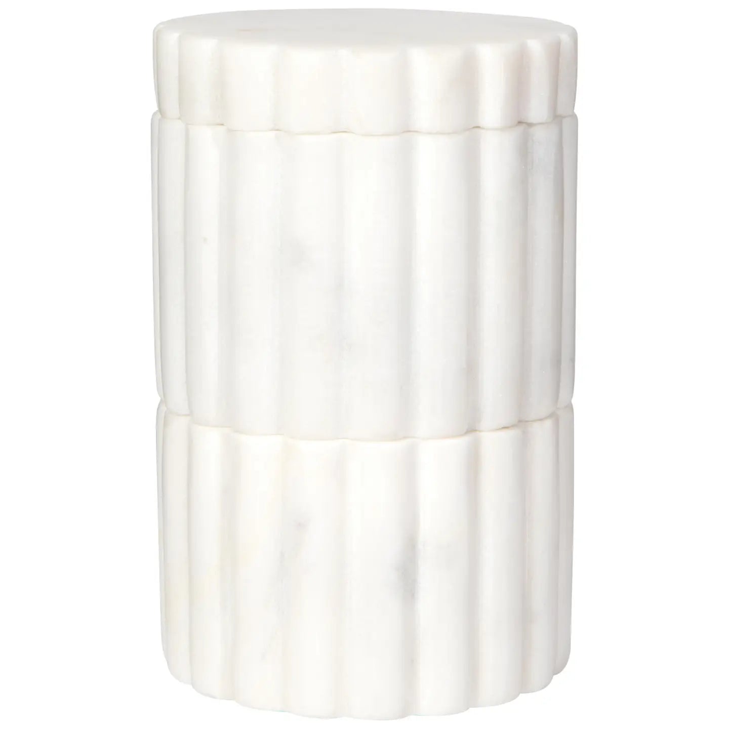 White Marble Fluted Salt Cellar