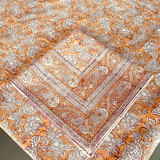 Tablecloth 85" Round Rashmi Orange