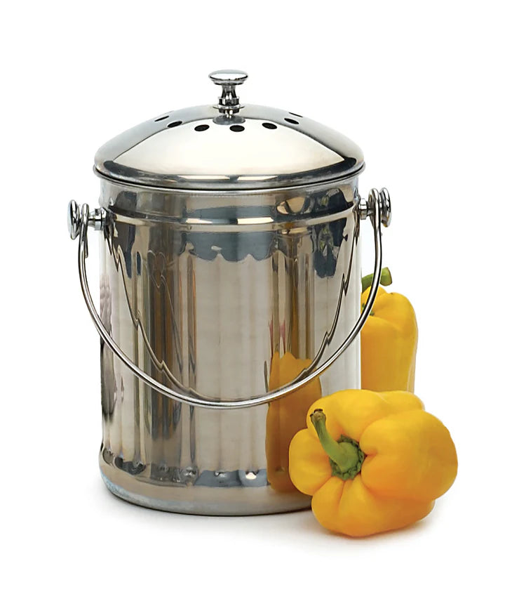 Compost Pail, Stainless Steel, 1 Gallon