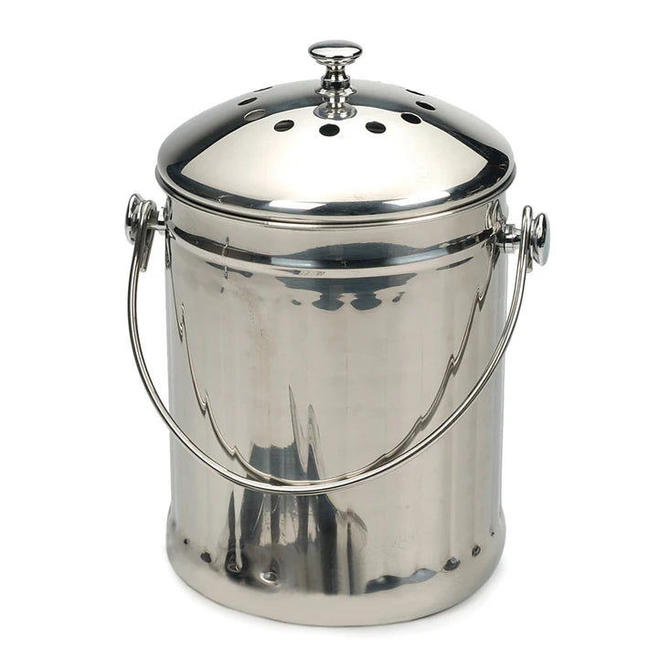 Compost Pail, Stainless Steel, 1 Gallon