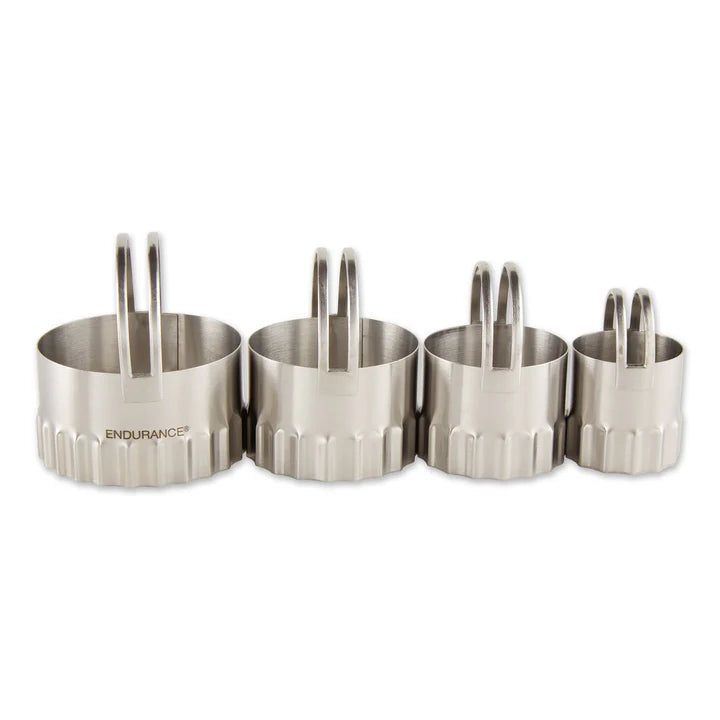 S/S Biscuit Cutter, Rippled S/4
