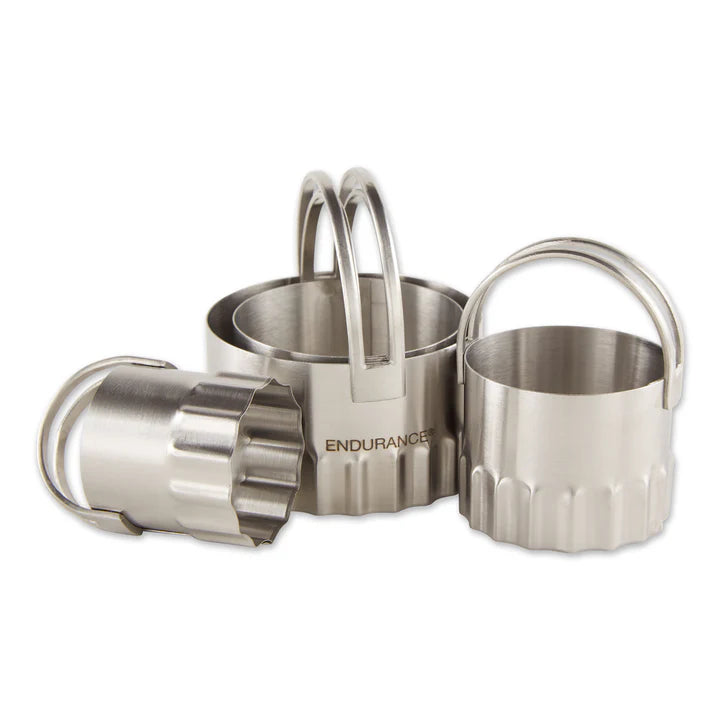 S/S Biscuit Cutter, Rippled S/4