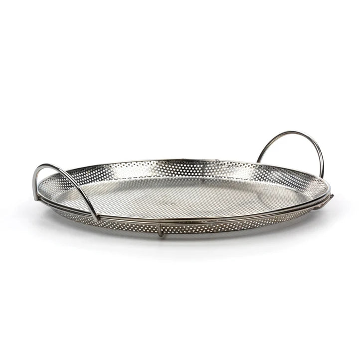 BBQ Pizza Pan, Pierced Stainless Steel