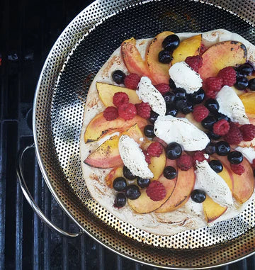 BBQ Pizza Pan, Pierced Stainless Steel