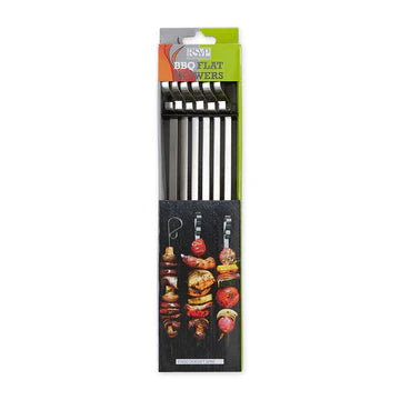 BBQ Flat Skewer, Stainless Steel, Set of 6