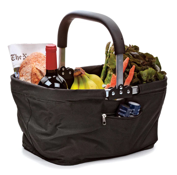 Market Basket, Black, Collapsible