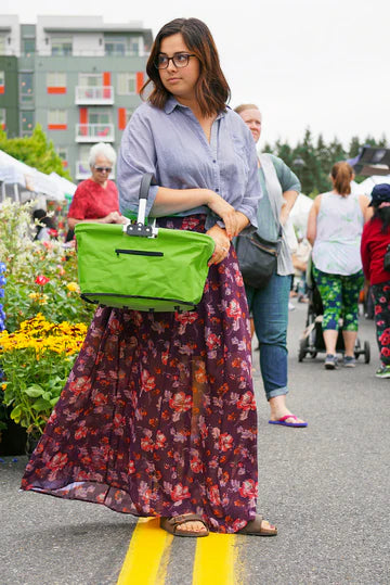 Market Basket, Green Collapsible