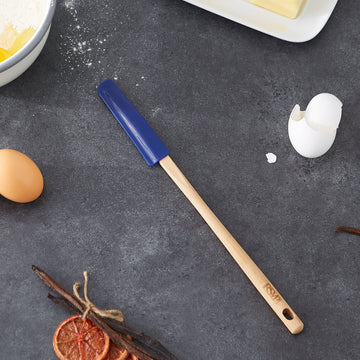 Blue Skinny Spatula, Wood Handle