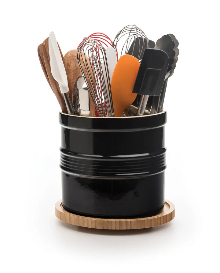 Tool Crock Turntable, Bamboo Lazy Susan