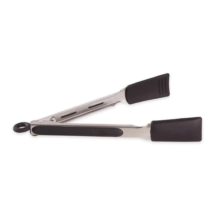 9" Tong Silicone Square Tipped Black