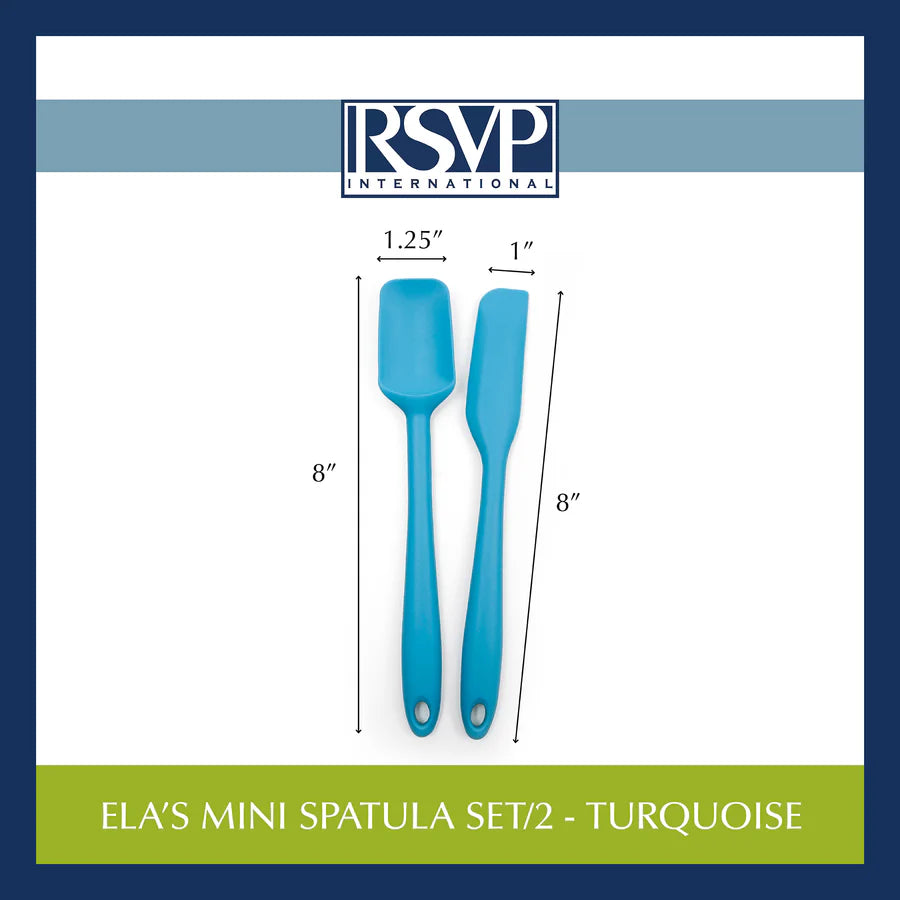 Turquoise Ela's S/2 Mini Silicone Spatula