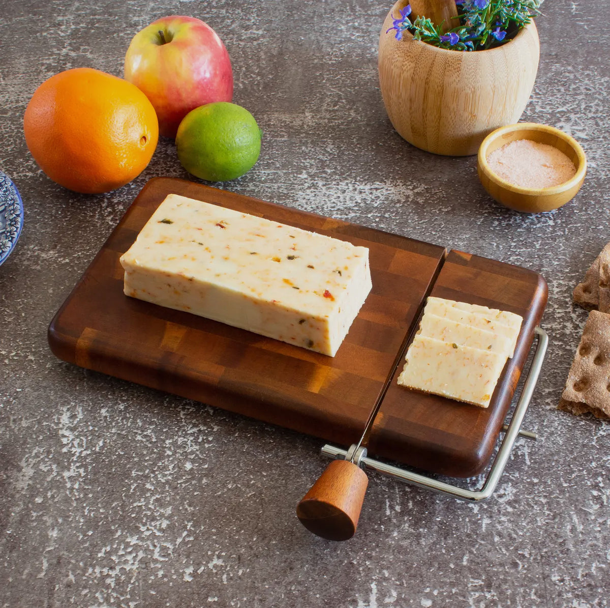 Acacia Wood Charcuterie Board w/ Cheese Slicer