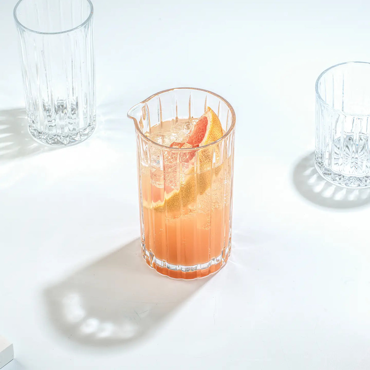 Alina Ribbed Cocktail Mixing Glass Pitcher - 20 oz