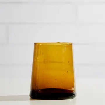 Handblown Moroccan Cone Glass, Small Amber