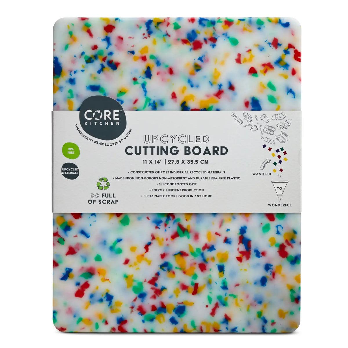 Confetti Recycled Cutting Board 11"x14"