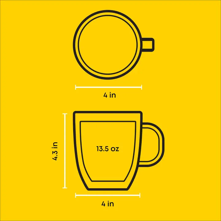 S/2 Savor 13.5oz Double Walled Coffee Glasses