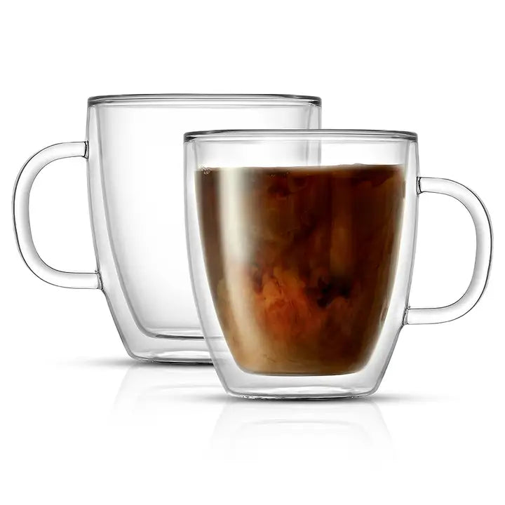 S/2 Savor 13.5oz Double Walled Coffee Glasses