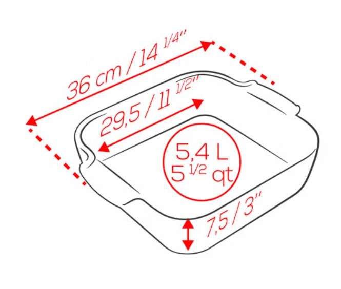 14.25" Square Ecru Ceramic Baking Dish