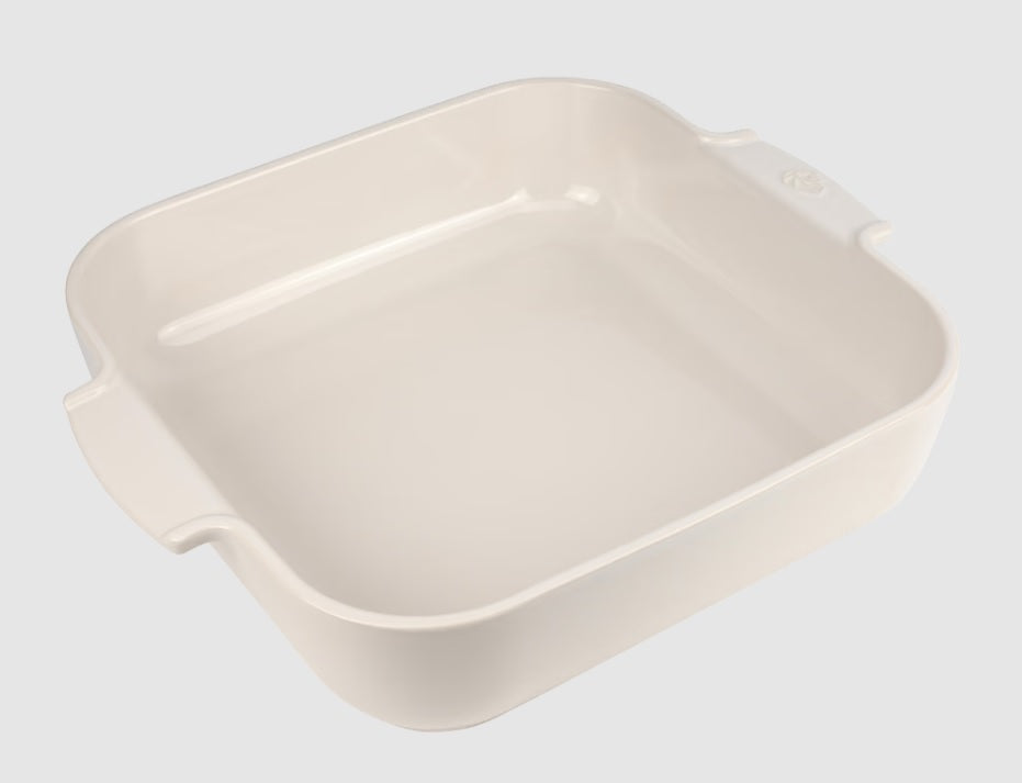 14.25" Square Ecru Ceramic Baking Dish