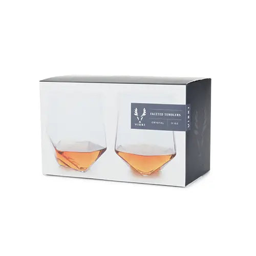 S/2 Faceted Crystal Tumblers, Seneca