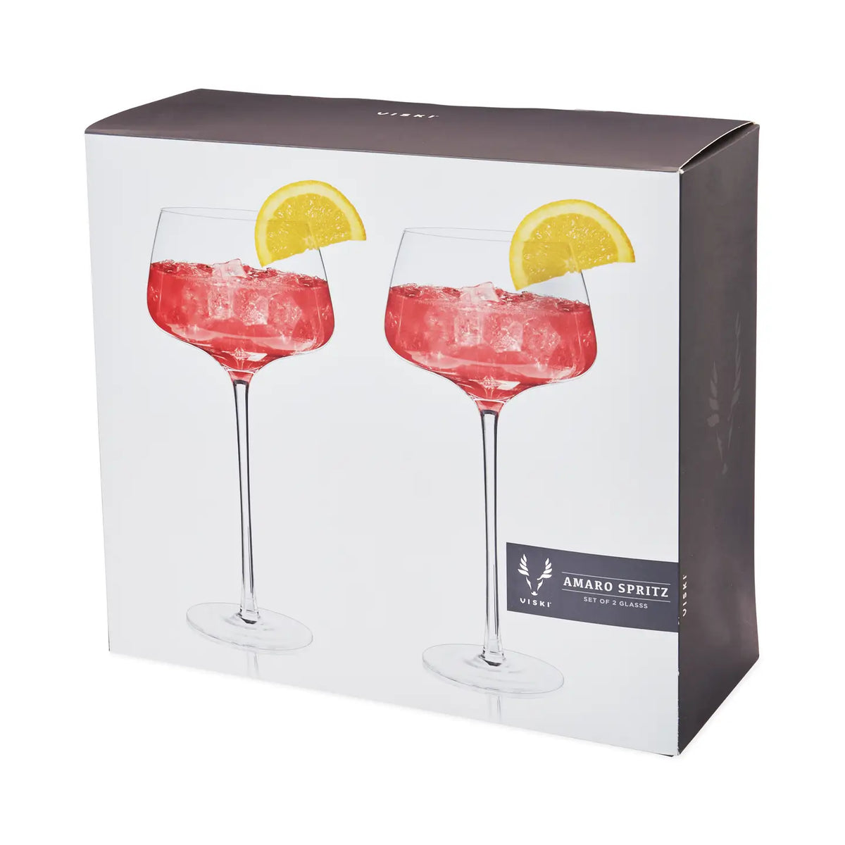 S/2 Angled Crystal Amaro Spritz Glasses