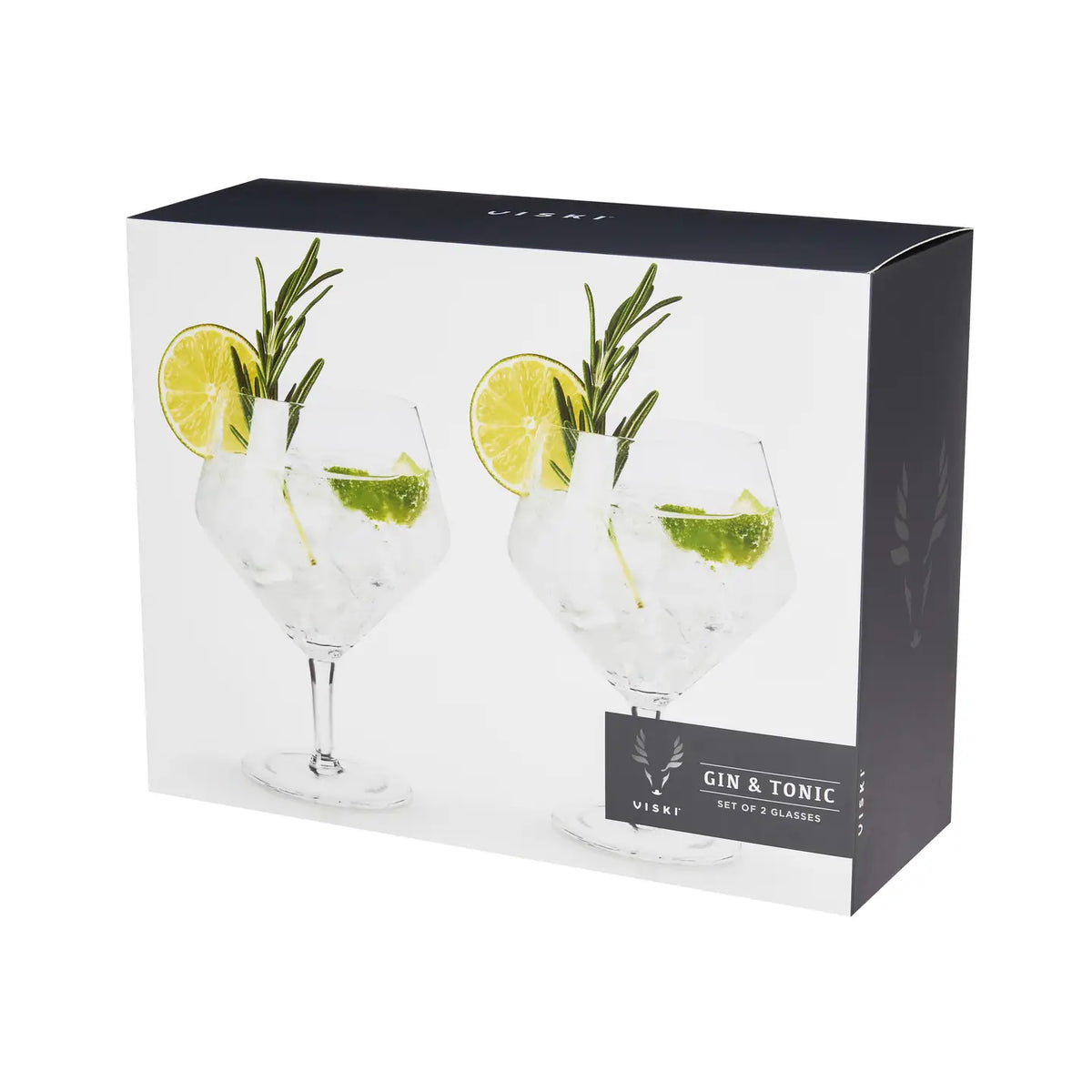 S/2 Angled Crystal Gin & Tonic Glasses