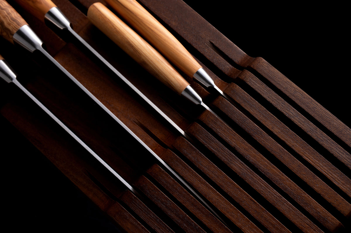 In Drawer Knife Holder, Acacia, 11 Slot
