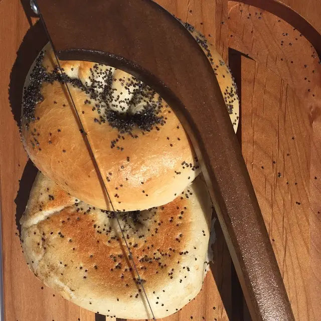 Deluxe Bread Knife Board with Walnut Bread Slicer Right Handed