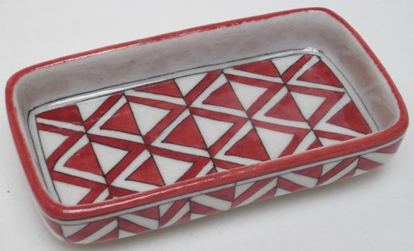 Soap Dish Rectangular Aztec Red