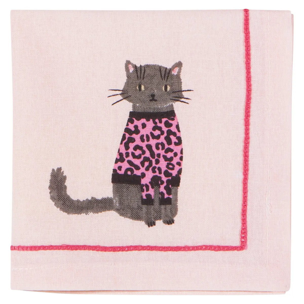 Cocktail Napkin S/4 Feline Fine