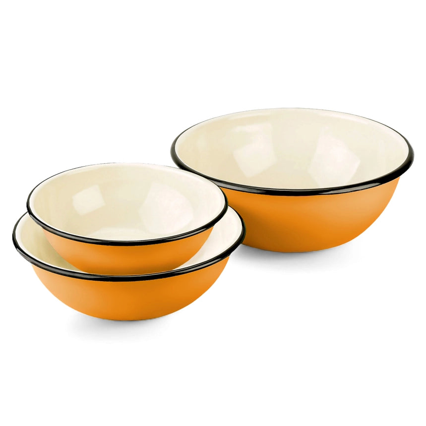 Mustard S/3 Enameled Bowl