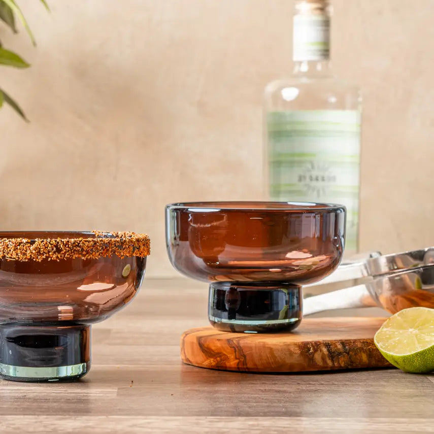 Handblown Tamarind Margarita Mezcal Glasses