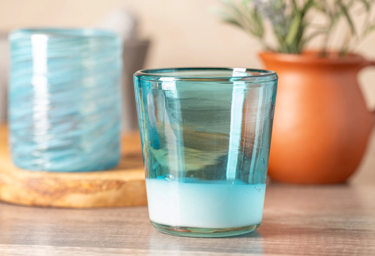 Handblown Glasses Aqua