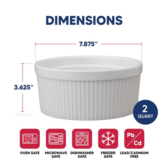 Souffle 64oz Porcelain 2 Qt