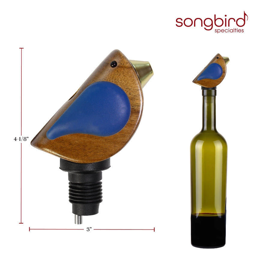 Songbird Wine Bottle Pourer Blue