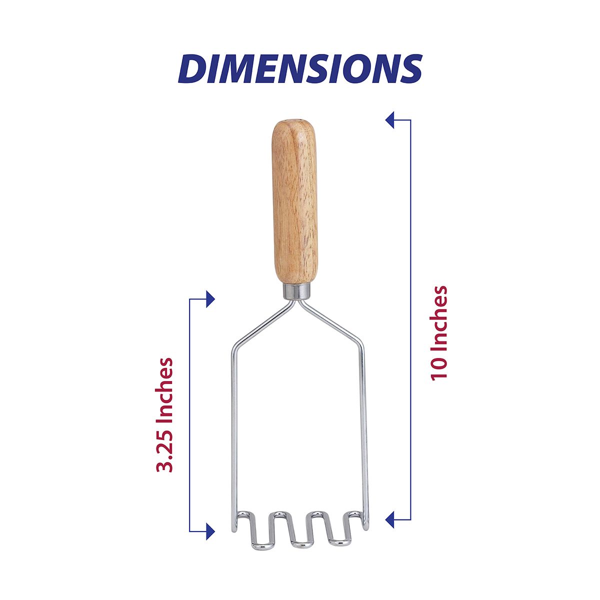 Potato Masher Wood Handle, Extra Long