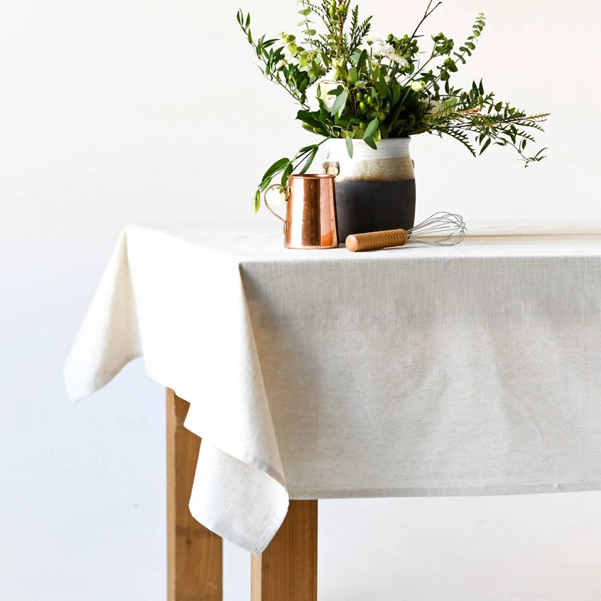 60"x120" Neutral Linen Tablecloth