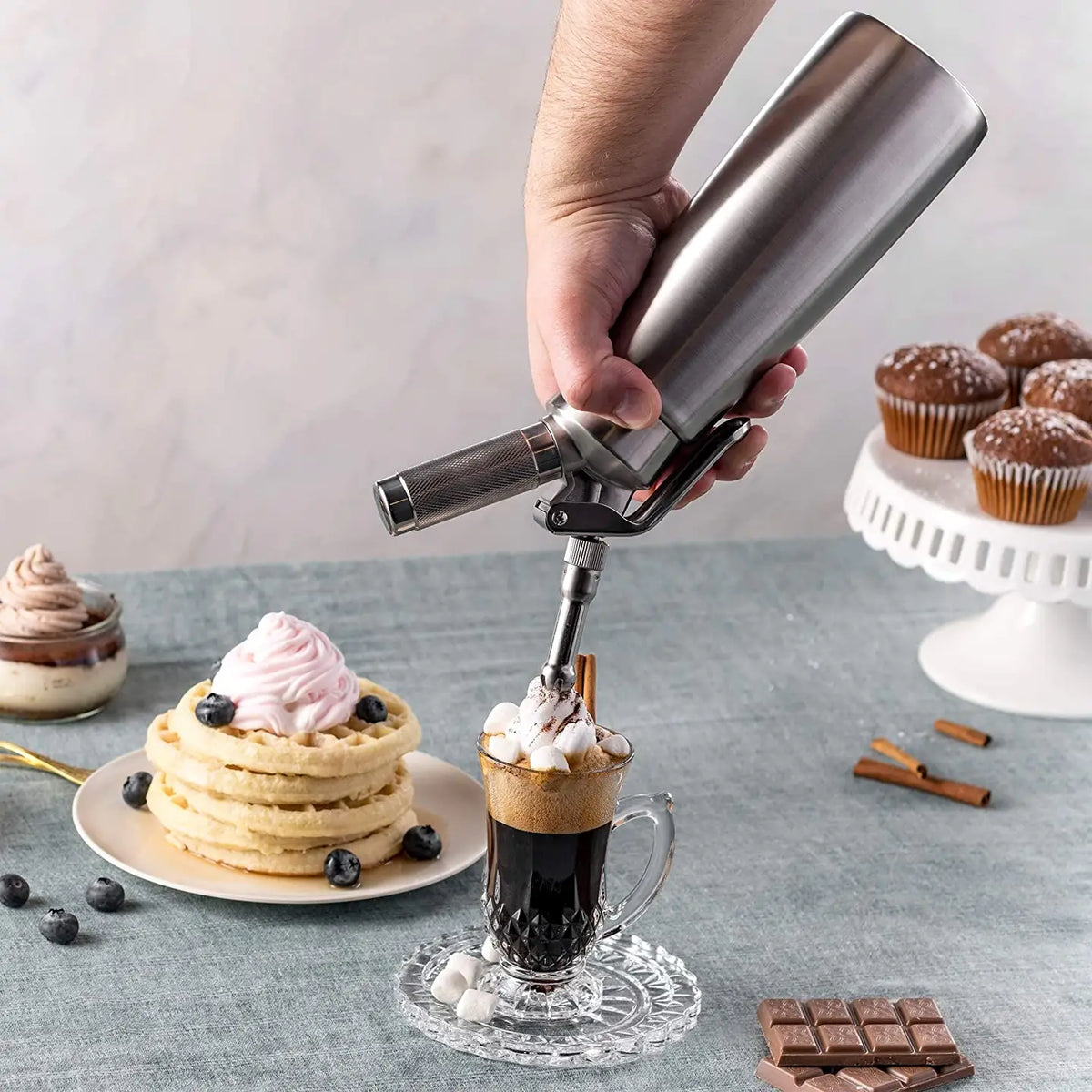 Stainless Whipped Cream Dispenser w/ Booklet