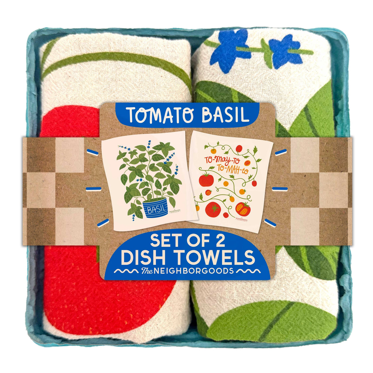 "Tomato Basil" Floursack Dish Towel S/2