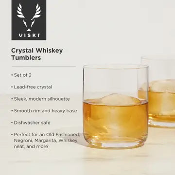 S/2 Crystal Whiskey Tumblers