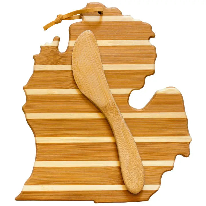 Michigan Mitten Charcuterie Board & Cheese Spreader Knife Set