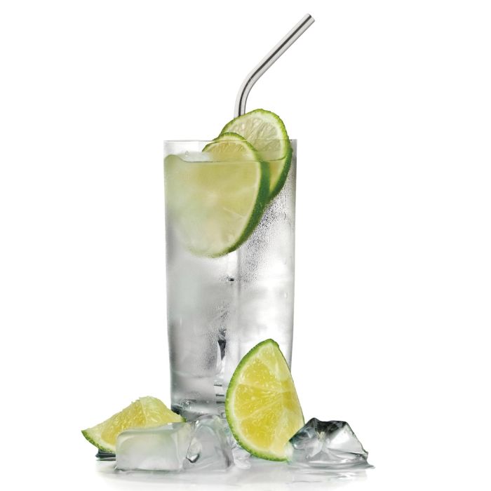 Bent Drink Straws SS S/4 Reusable