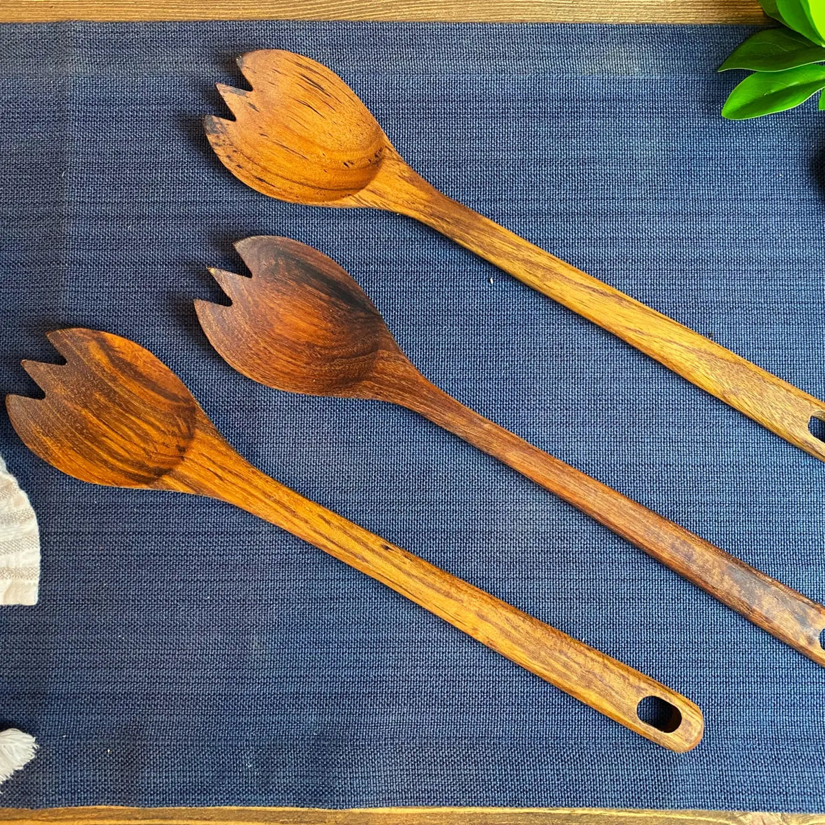 Rustic Handle Wooden Salad Serving Spork