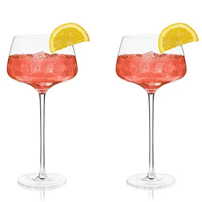 S/2 Angled Crystal Amaro Spritz Glasses