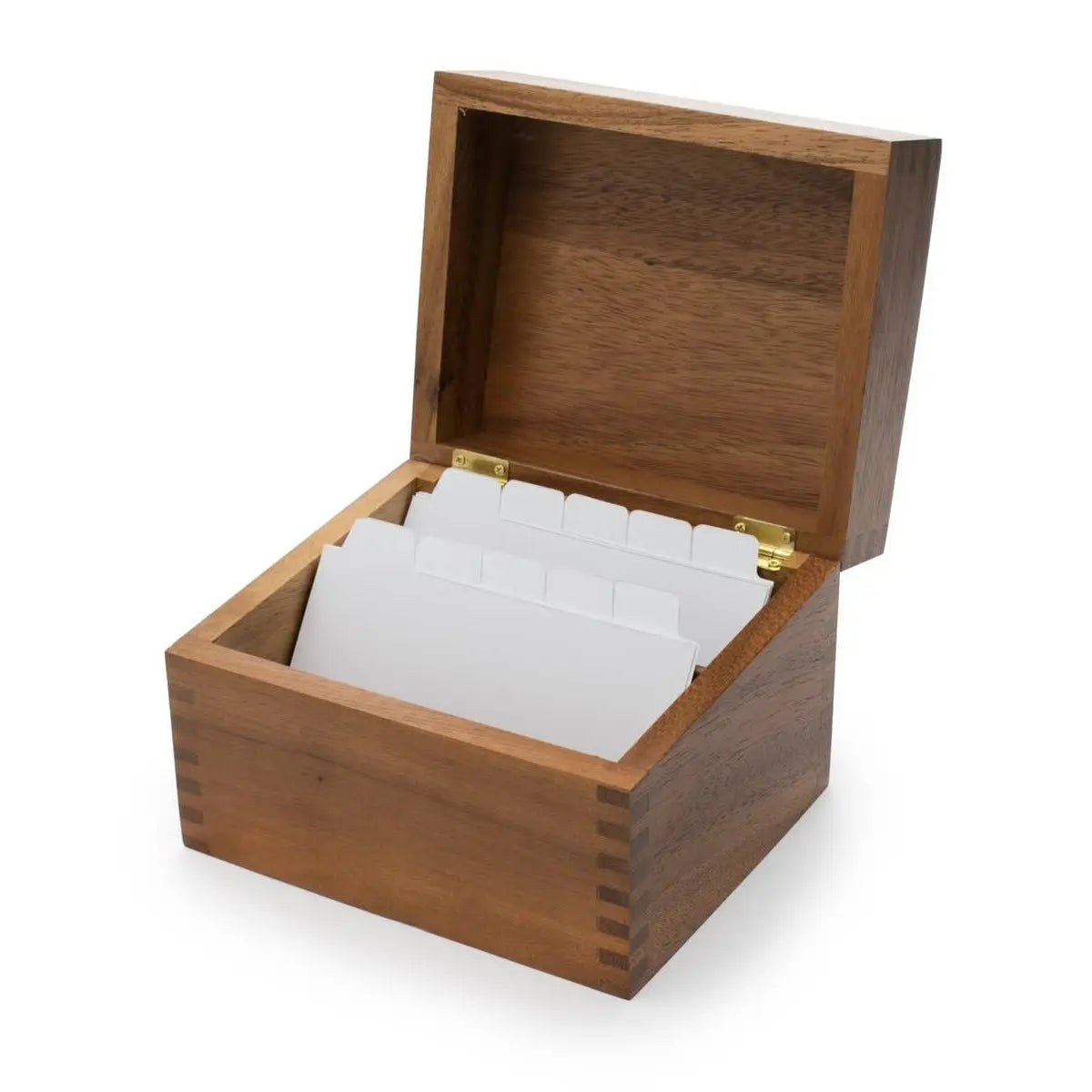 IW Wooden Recipe Card Box Acacia