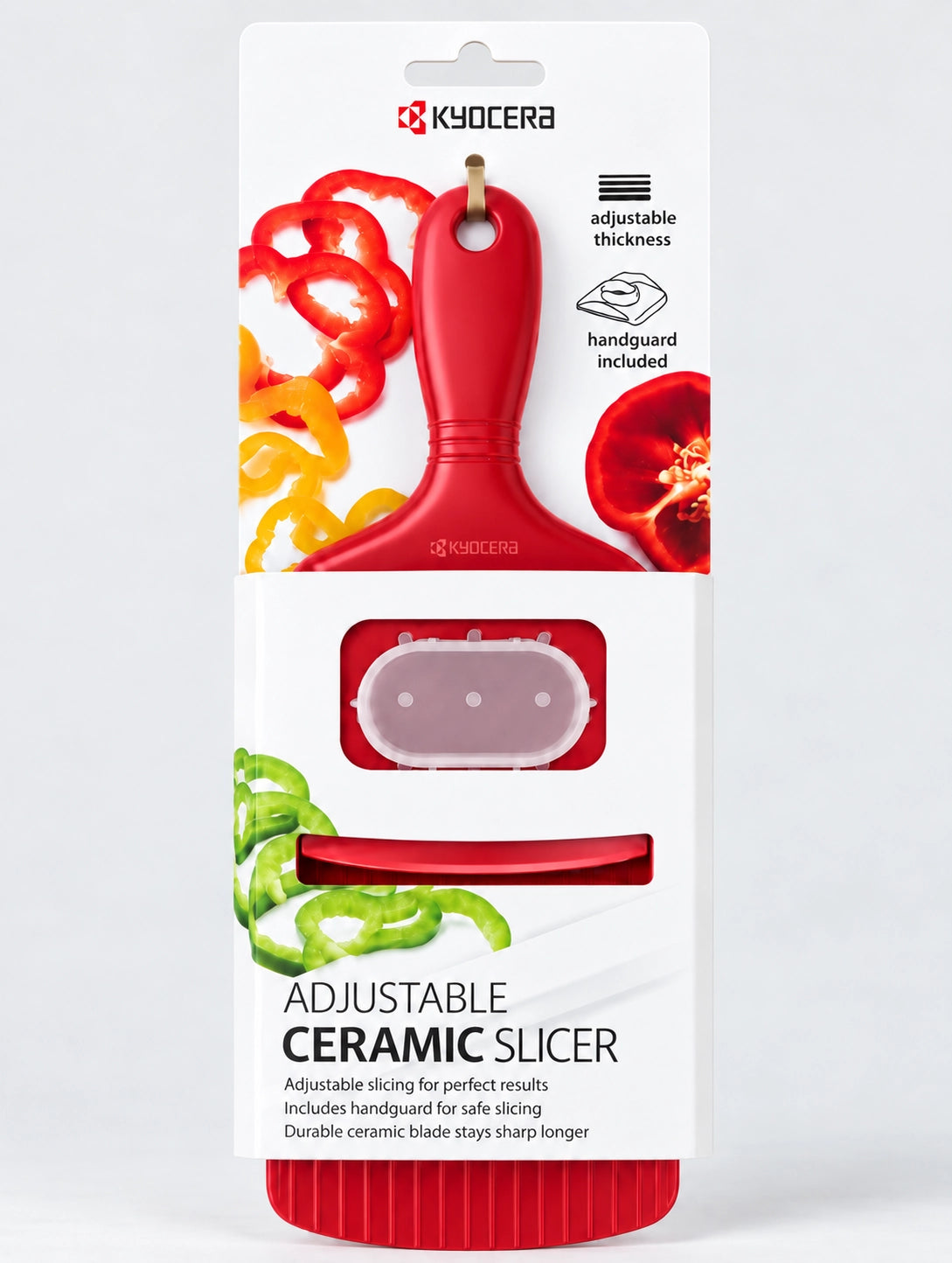 Mandoline Adjustable Slicer, Handheld, Red