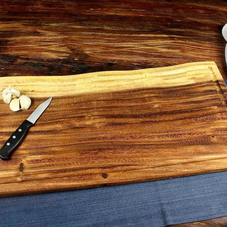 XL Live Edge Square End Board with Juice Groove