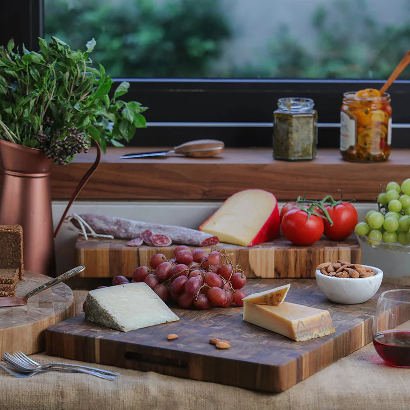 End Grain 18x6x2 Cheeseboard Butcher Block w/Hand Grips