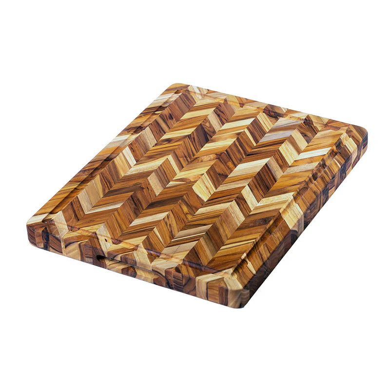 Herringbone 18x14 Cutting Board w/Hand Grip and Juice Canal