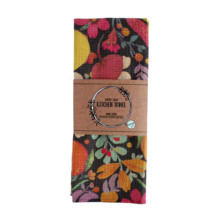 Boho Floral and Citrus | Two Sided Waffle Kitchen Tea Towels